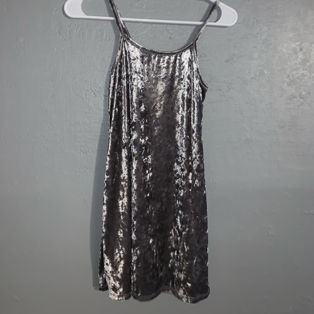 forever 21 girls silver velvet dress